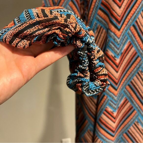 Fire Los Angeles geometric print long sleeve dress size XL - Picture 3 of 13